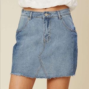 Altar’d State Raw Hem Denim Mini Skirt